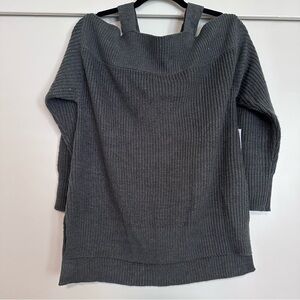 Sanctuary Charcoal Ribbed Off the Shoulder‎ Sweater